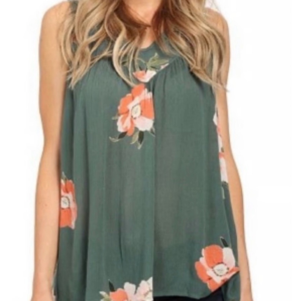 Summer  Casual V-Neck Sleeveless Floral Blouse by O’Neil